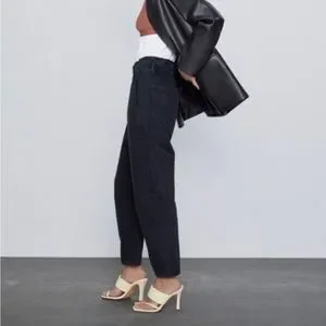 HOT Zara Black Paper Bag Jeans Zara Jeans Zara Paper Bag